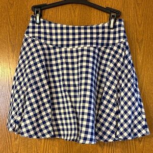 L'Academie Navy and White Gingham Skater Skirt